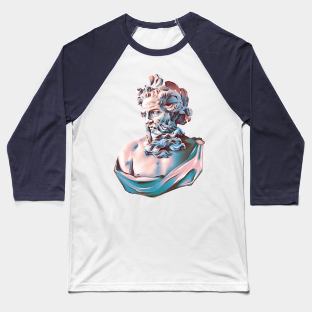 Portrait of Poseidon Baseball T-Shirt by ArctiumStudio